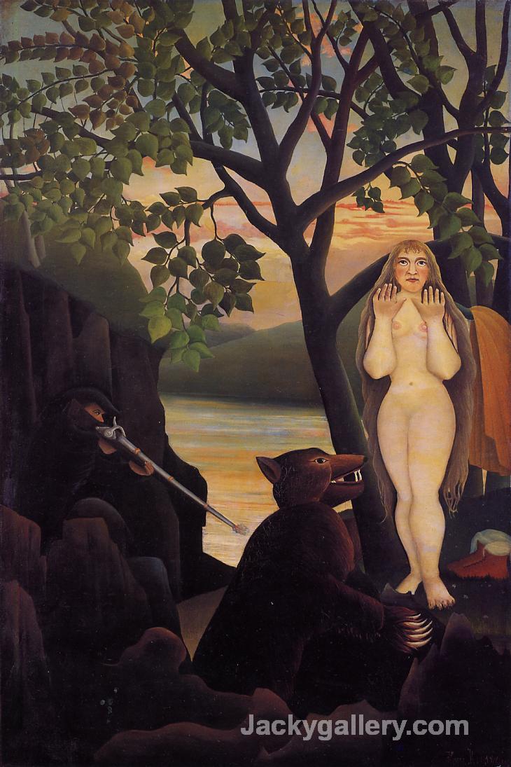 Nude and Bear by Henri Rousseau paintings reproduction